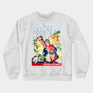 Battle Women Space Mars  Retro Busters Cover 1952 Vintage Comic Crewneck Sweatshirt